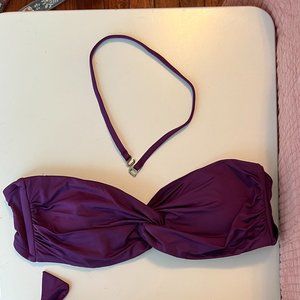 Target (Mossimo), S, Bandeau Bikini, Dark Purple, 2 Option Hook Back